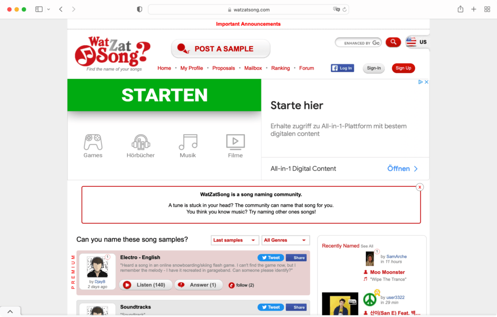 Community von WatZatSong nach dem Song fragen