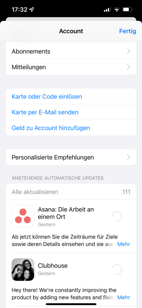 Im App Store Safari Update durchführen