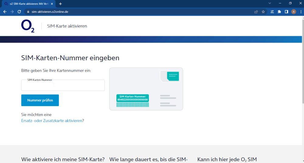 Sim Karte aktivieren bei O2