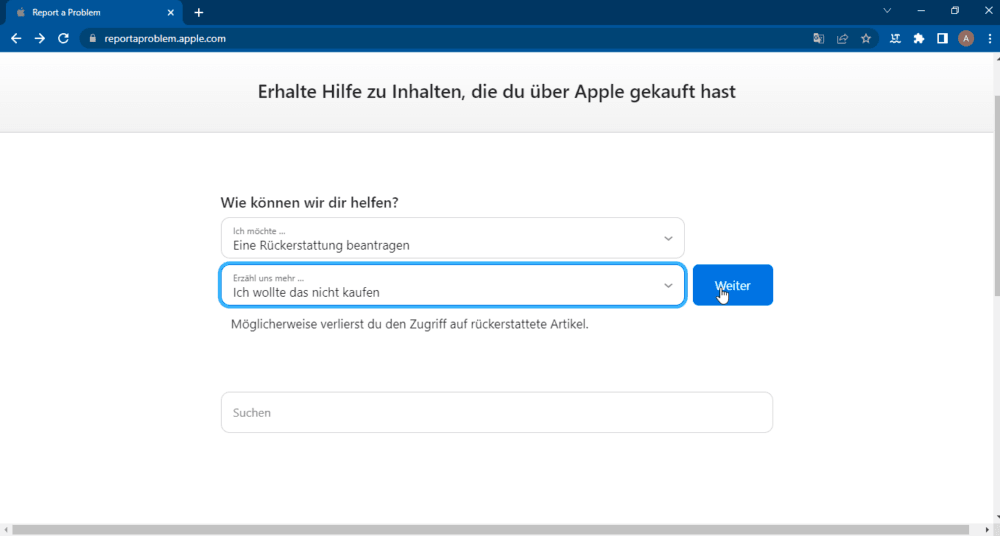 Apple Rückerstattung nutzen