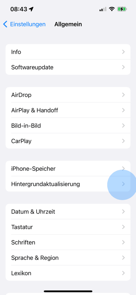 Hintergrundaktualisierung iPhone aktivieren