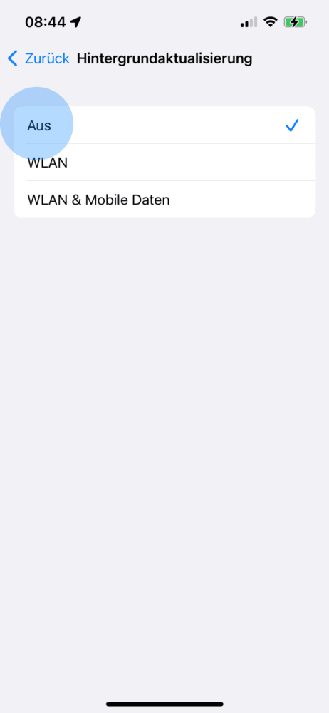 Updates im Hintergrund deaktivieren