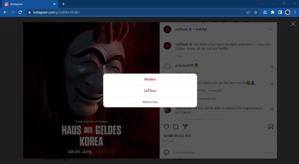 Comment löschen im browser