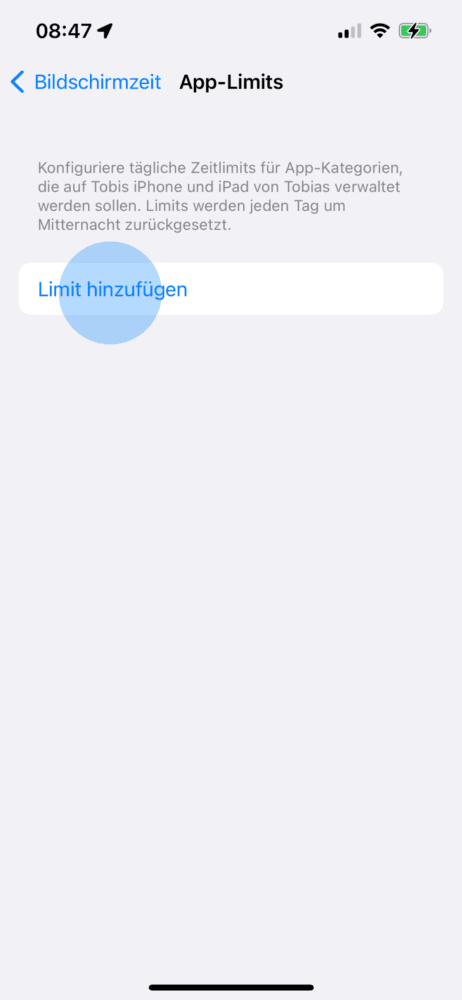 App-Limit erstellen