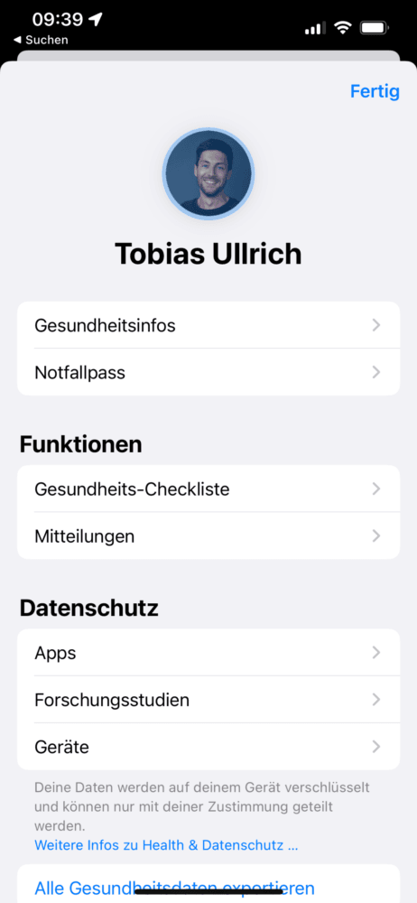 Notfall Dokument einrichten