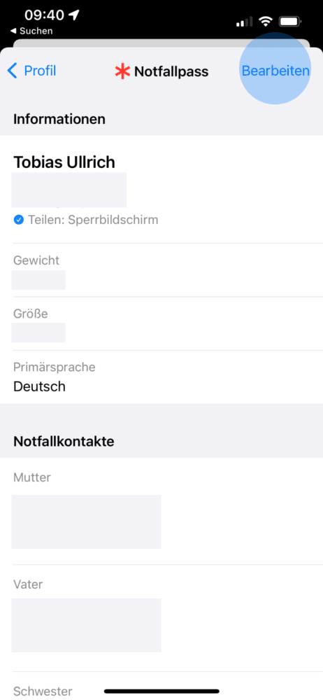 Personen Daten hinzufügen