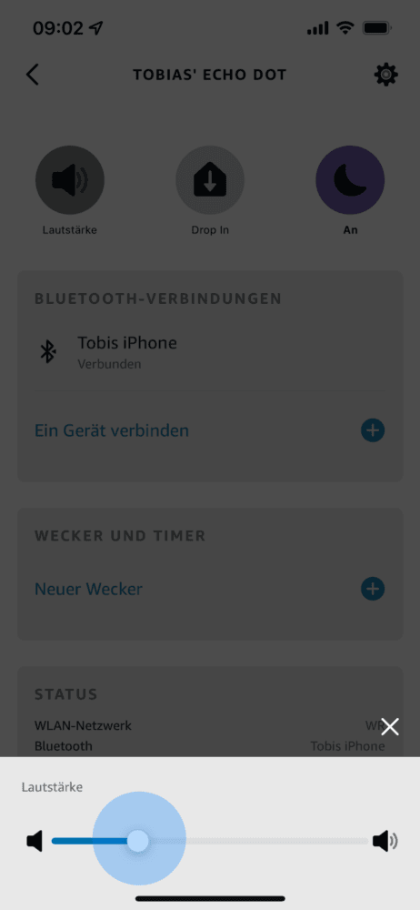 Lautstärke Regler nutzen