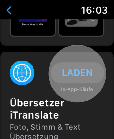 App auf Apple Watch installieren
