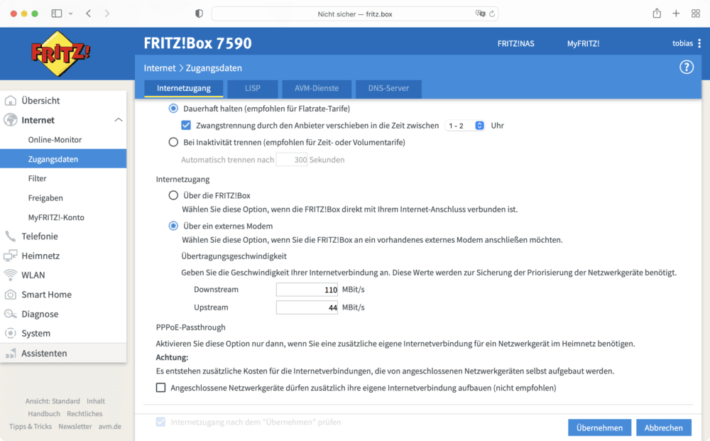 FritzBox Internetzugang überprüfen