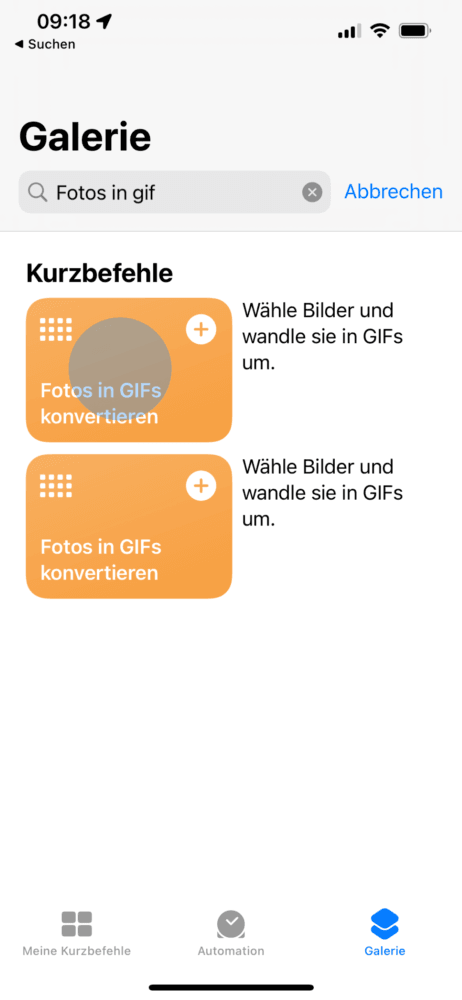 Kurzbefehle App nutzen
