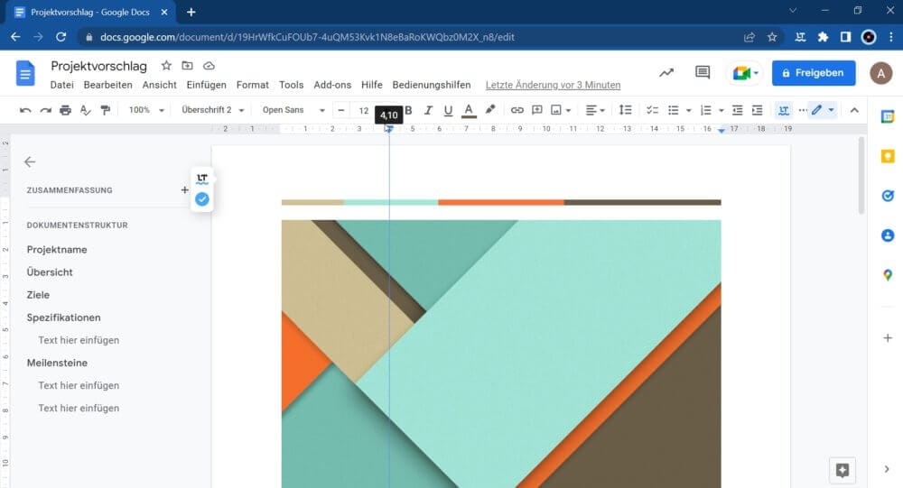 Google Docs Rand einstellen mit der Maus