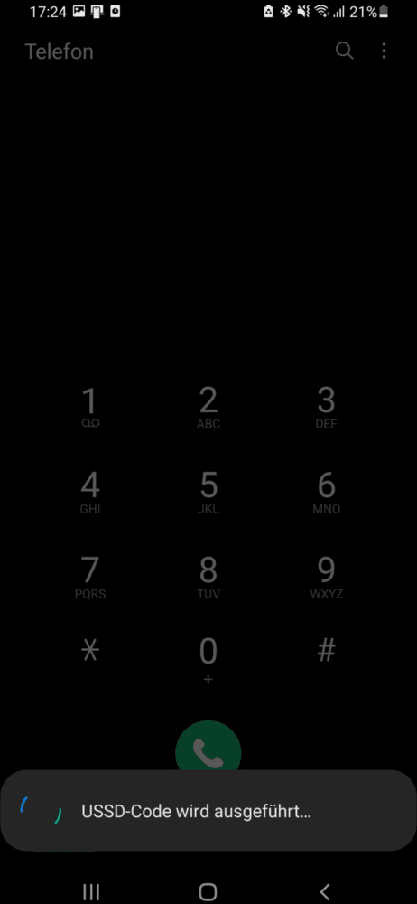 In der Telefon-App Code eingeben