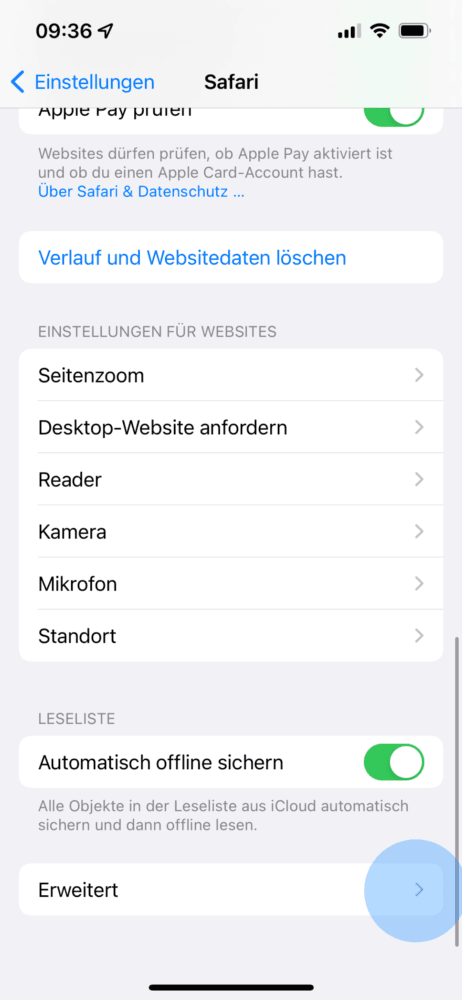 Alle iPhone Cookies löschen