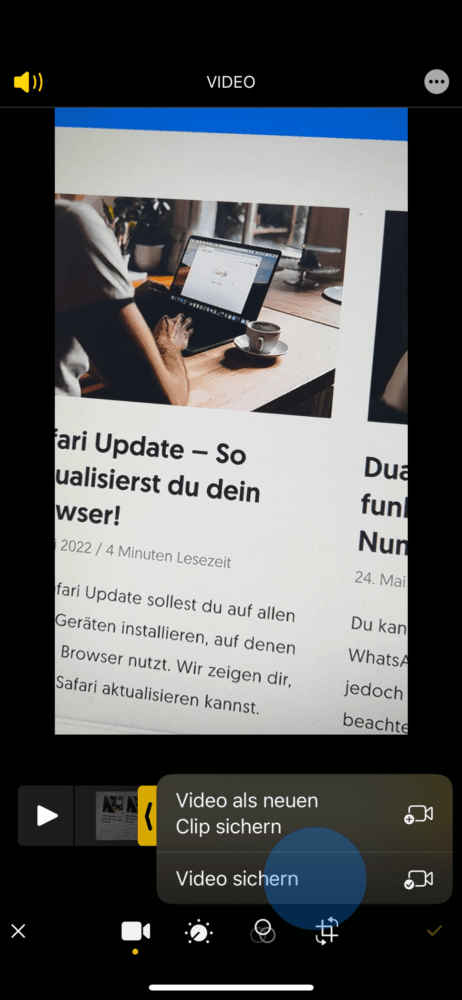 So kannst du am iPhone Videos schneiden