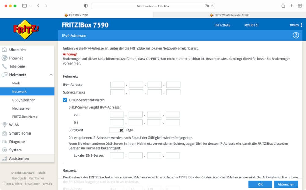 Fritzbox Siete erreichen wenn kein Internet