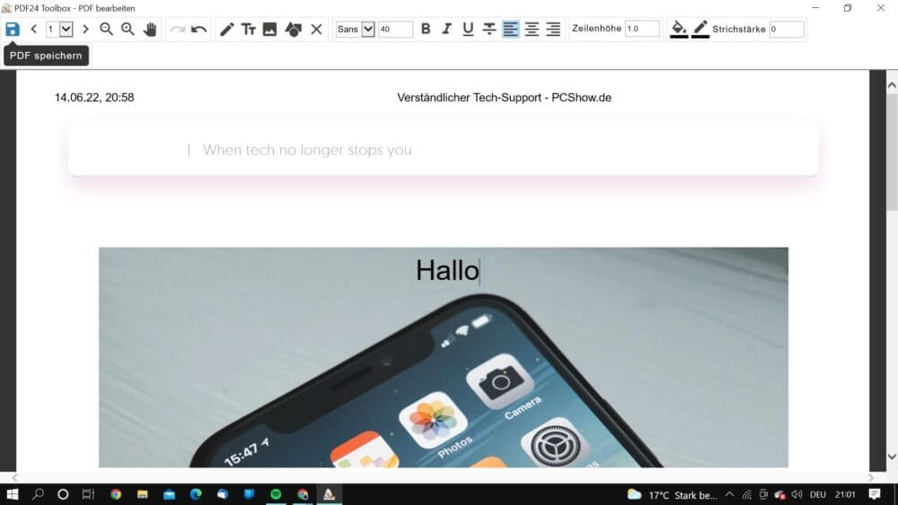 Mit PDF24 PDF nachträglich bearbeiten