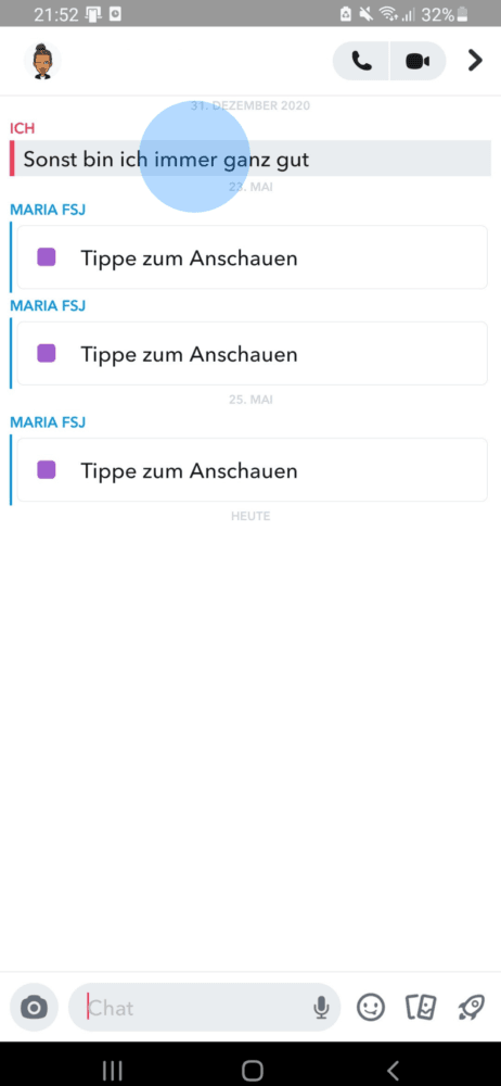 Nachricht auswählen Snapchat