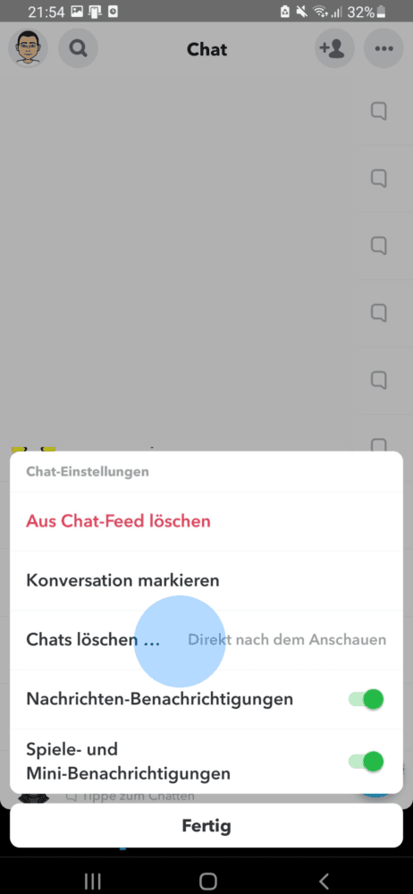 Snapchat Chat löschen