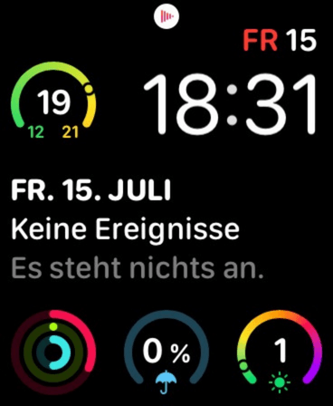 Um mit der Apple Watch Notrufe zu senden, drücke die Taste unter der Digital Crown