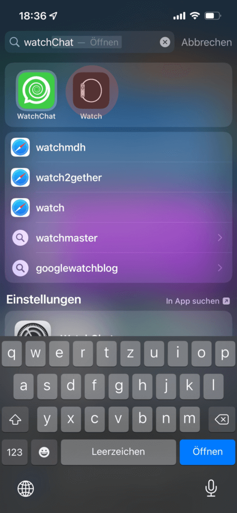 Öffne auf dem iPhone die "Watch"-App, um den Apple Watch Notruf zu deaktivieren