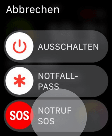 Hier findest du die "Notruf SOS" Funktion