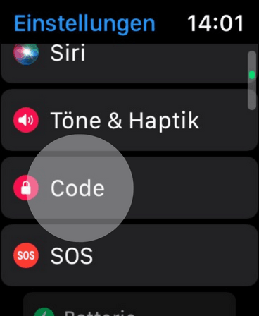 Wähle danach "Code" aus