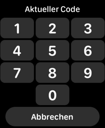 Gib eine neue PIN ein, um die Apple Watch zu sperren