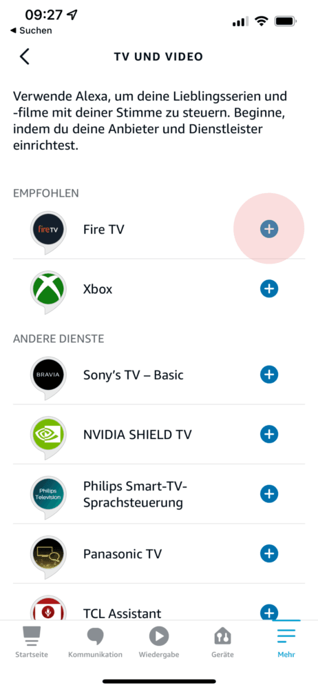 Tippe auf Fire TV