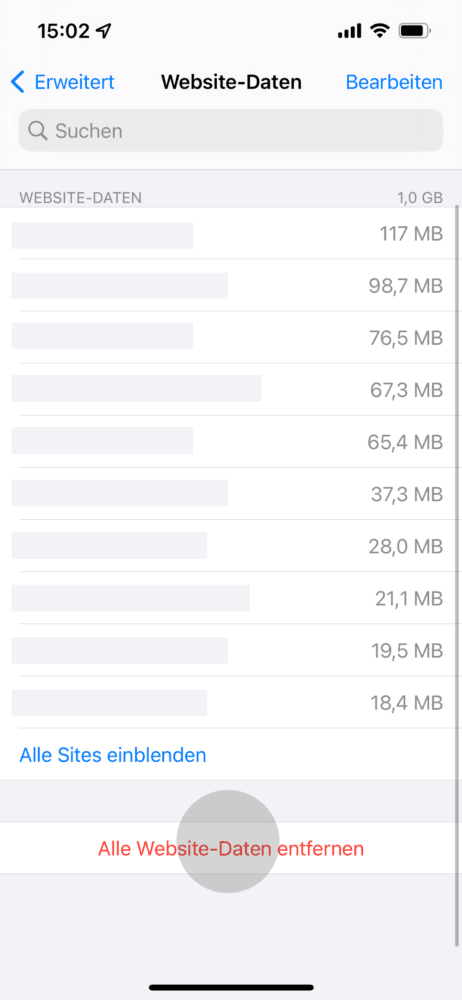 iPhone Cache leeren