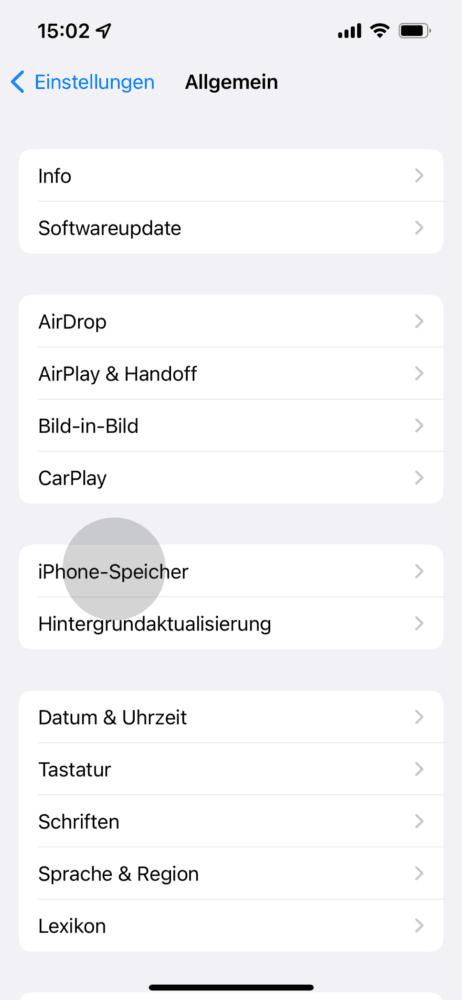 iPhone-Speicher auswählen