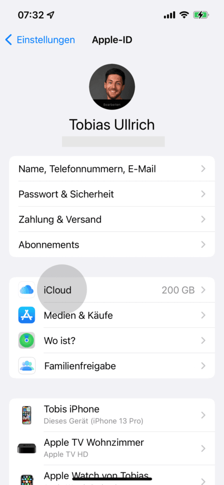Gehe in die Einstellungen deines iPhones