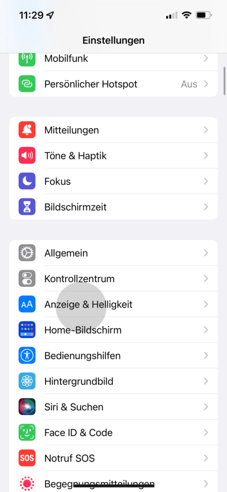 Einstellungen am iPhone öffnen