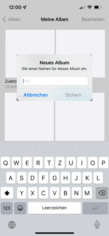 Namen für Album festlegen