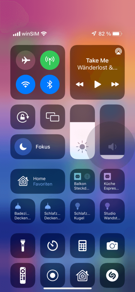 iPhone lauter machen über Kontrollzentrum