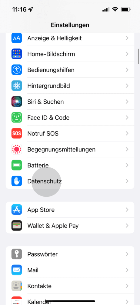 Datenschutzeinstellungen öffnen