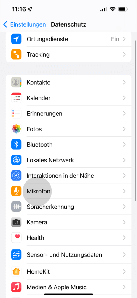 Mikrofoneinstellungen wählen