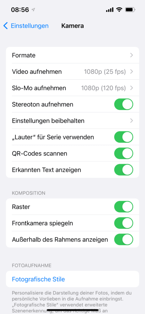 QR Code scannen ist aktiviert