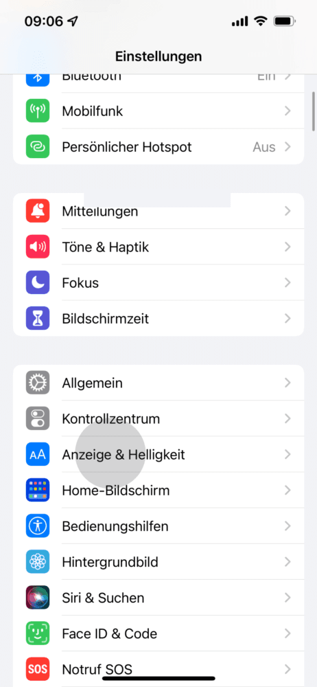 Anzeige-Einstellungen öffnen