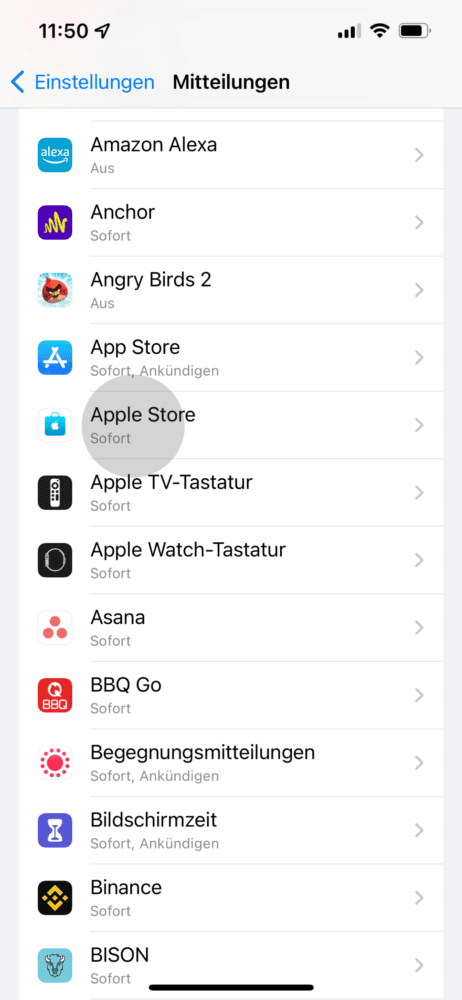 App auswählen