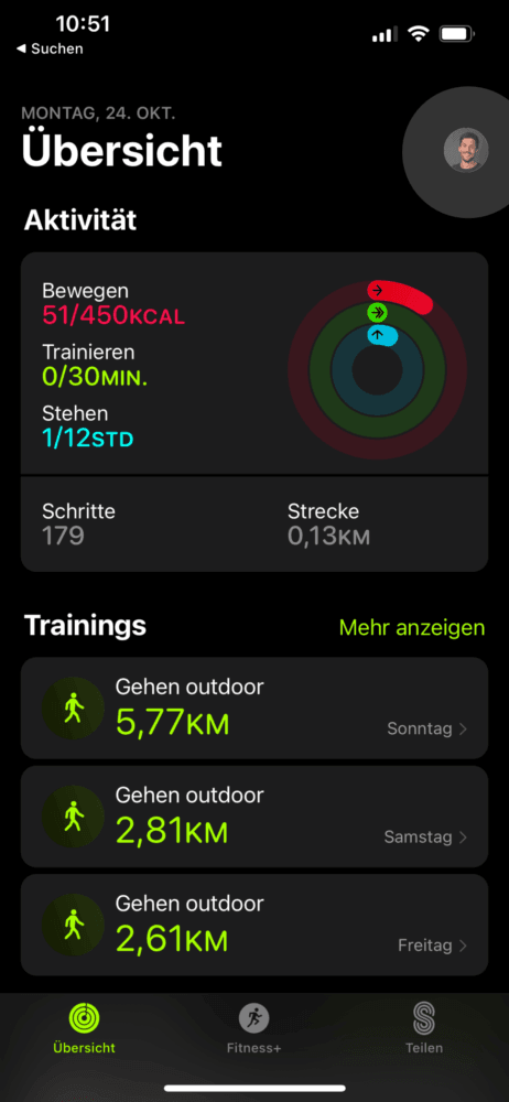 Fitness App öffnen