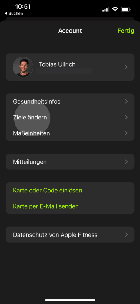 Apple Watch Bewegungsziel ändern