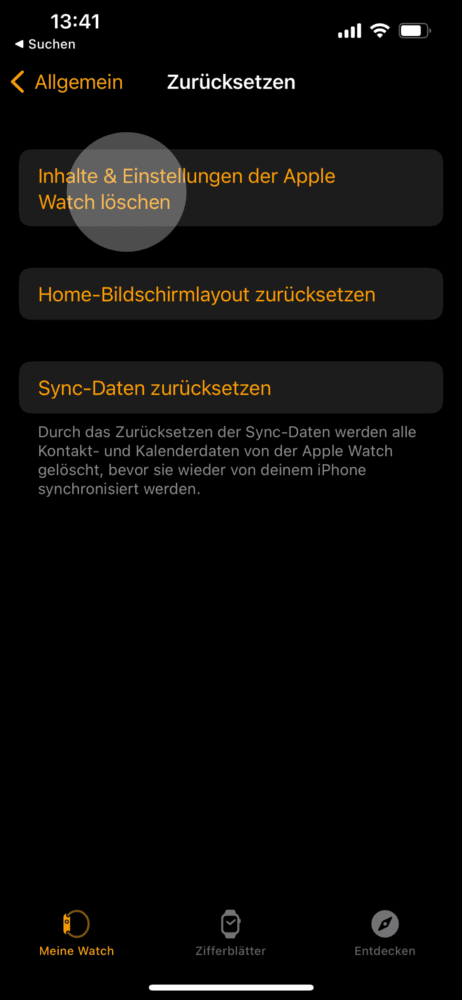 Zurücksetzen bestätigen