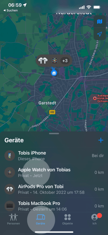 Apple Watch orten über Wo ist